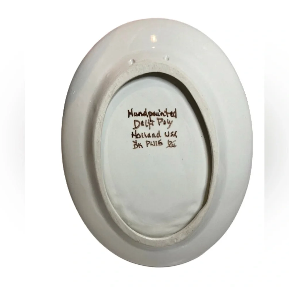 Vintage hand painted Delft Poly tulip plate - Picture 2 of 5